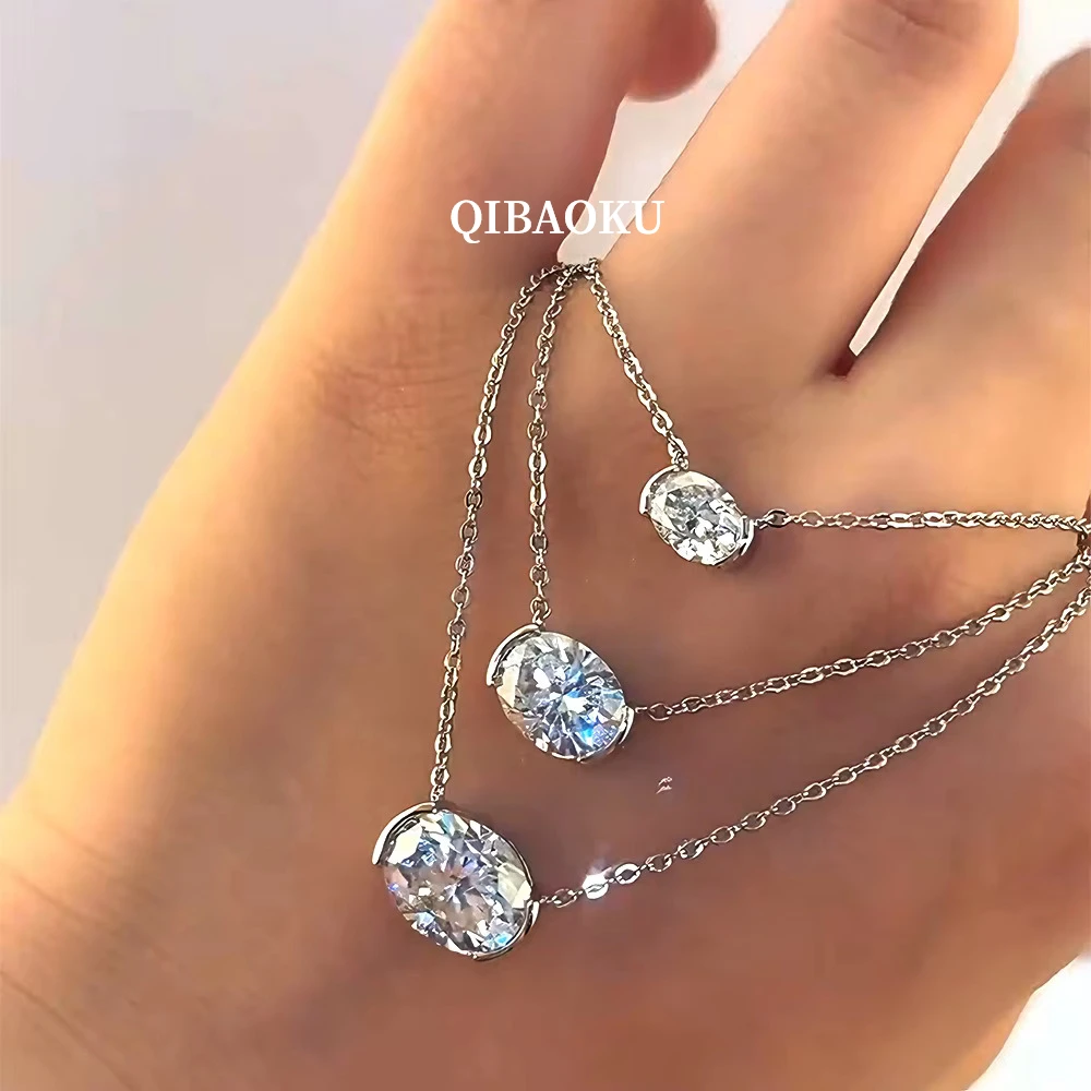 Colar de Moissanite Oval com M - Bezels Set Pendant avaliação e preço